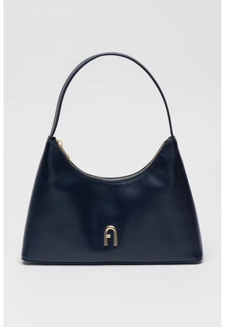 Кожена чанта с дълга дръжка Diamante - Тъмносин