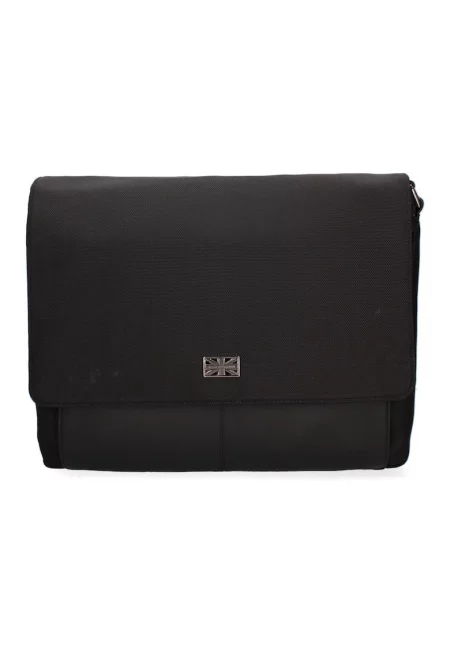 Кожена чанта с капаче - Черен