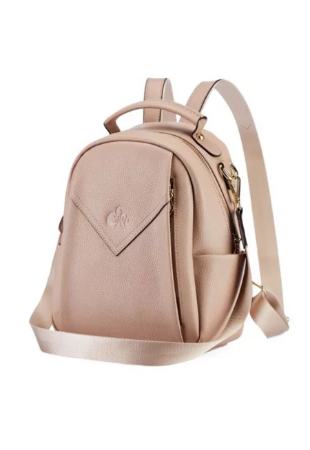 Кожена конвертируема раница Sage с множество джобове - Бежов