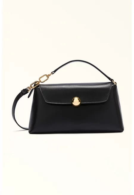 Кожена ръчна чанта с отделяща се презрамка