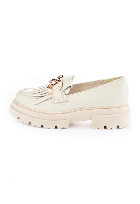 Кожени мокасини Davina - Бежов