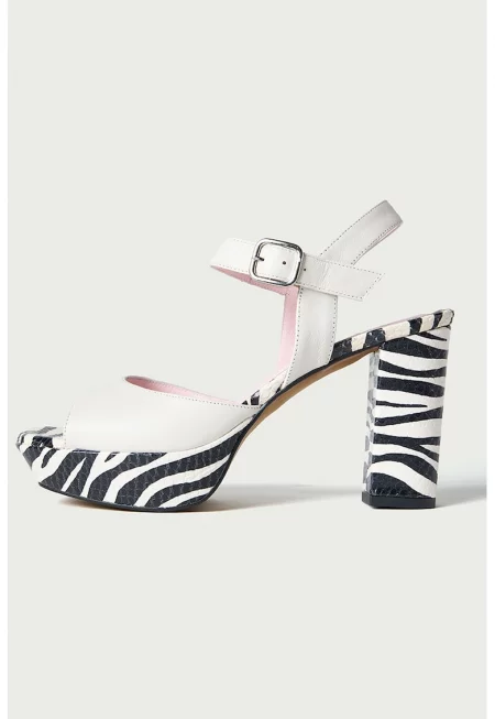 Кожени сандали - Бял