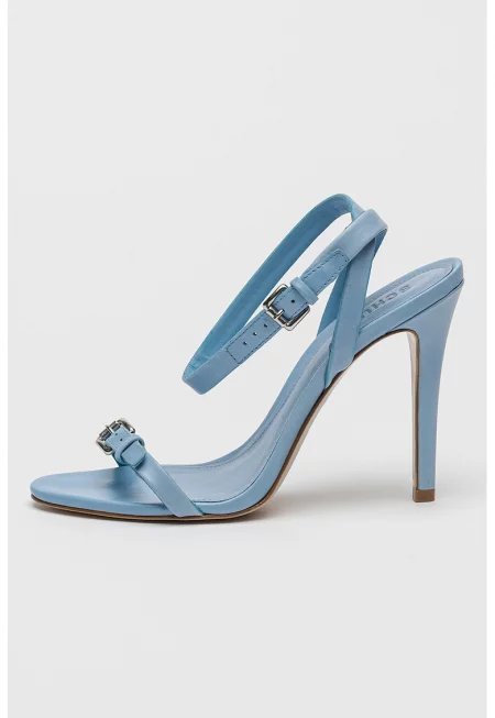 Кожени сандали с токи Aurora - Пастелносин