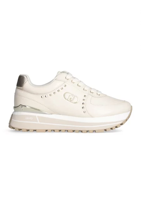 Кожени спортни обувки с капси - Слонова кост