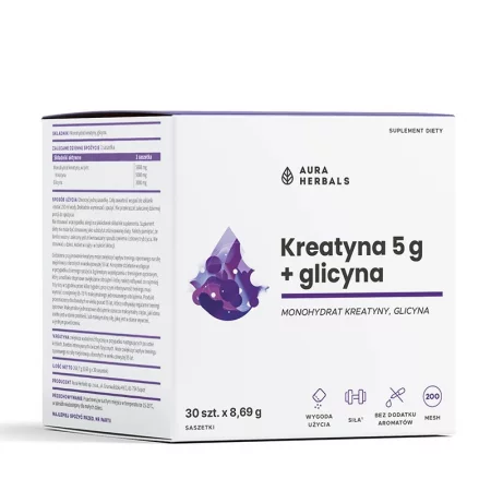 Креатин 5000 mg + Глицин 3000 mg – Сила, издръжливост и мускулно възстановяване, 30 сашета