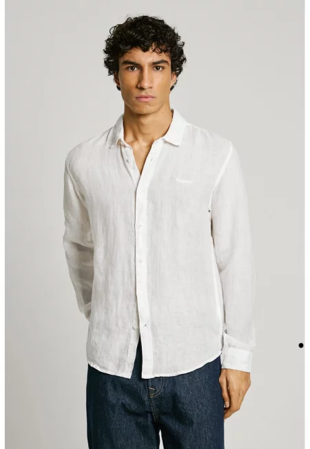 Ленена риза - Бял