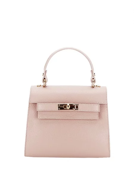 Малка чанта от естествена кожа B-8949 121 Фуксия 6759 - Светлорозов