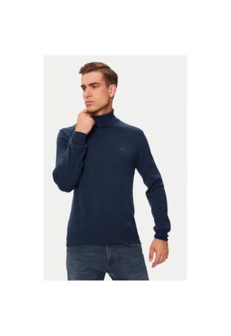 Мъжка блуза -  304749551 - Памук - Син - Син