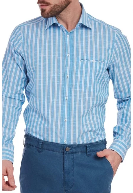 Мъжка риза -  slim fit 5953 - Синя