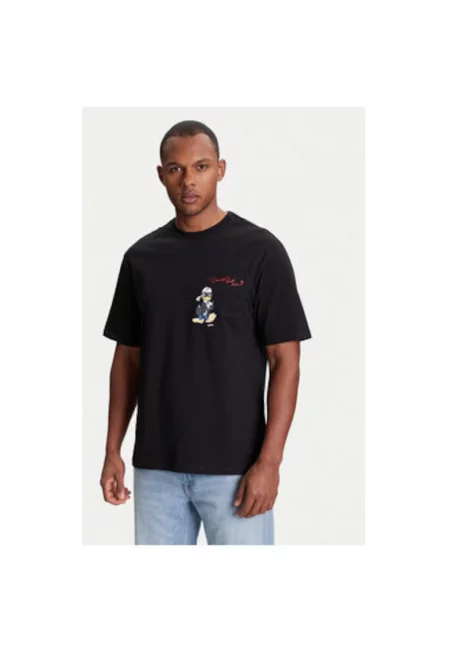 Мъжка тениска  755097 553270 - Органичен памук - Черна - Черен