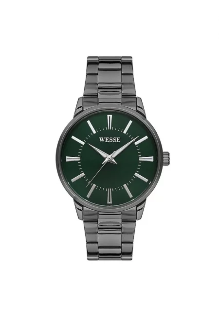 Мъжки часовник  41 мм - стоманена каишка - водоустойчив 5 АТМ - сив