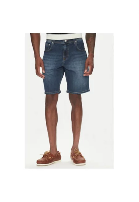 Мъжки дънкови шорти  26655670 - памук/лиосел - тъмносиньо - Тъмносин