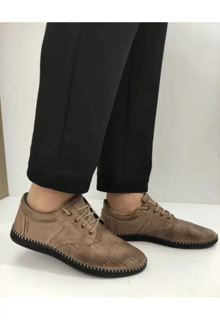 Мъжки обувки  138 - Перфорирани - Бежови