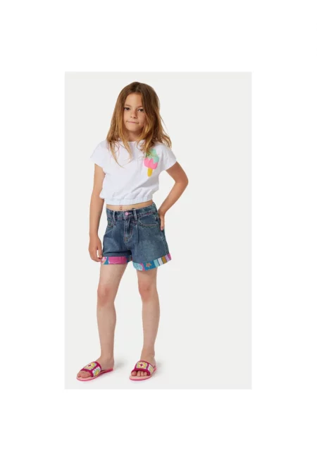 Момичешки къси панталони -  303639594 - Памук - Син