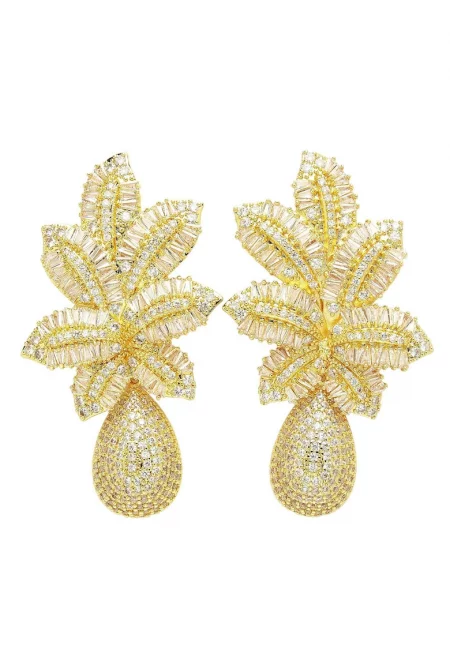 Обеци с 18К позлата и кристали