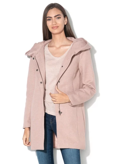 Палто Sedona с качулка - Прашно розово