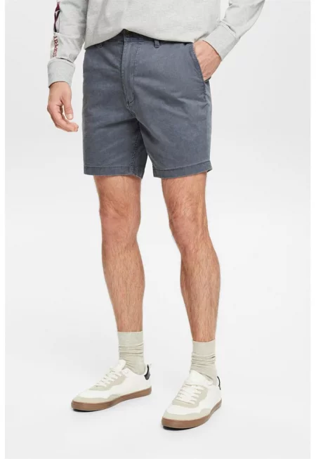 Памучен къс панталон чино - Въглен сиво