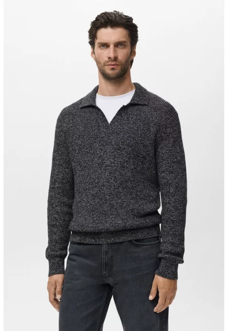 Памучен пуловер с шпиц