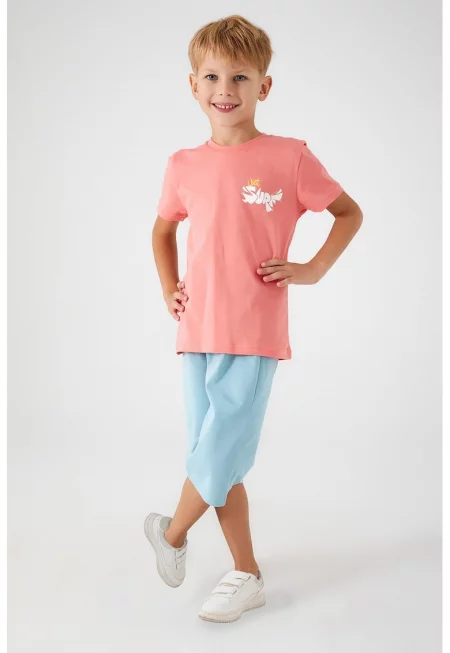 Памучен спортен екип с принт