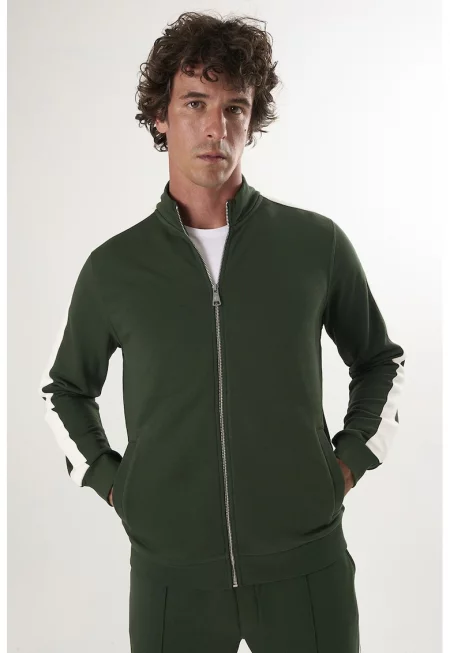 Памучен суитшърт с цип