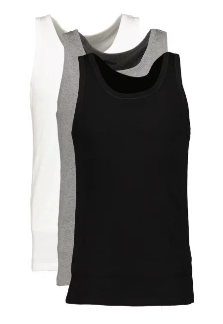 Памучен топ - 3 броя - Бял/Черен