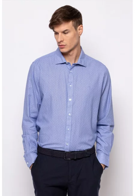 Памучна риза Read - Небесносин