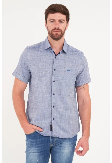 Памучна риза с къси ръкави