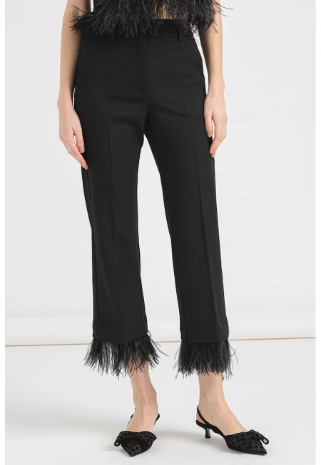 Панталон с незавършени краища - Черен