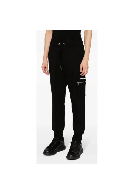 Pantaloni sport  cu buzunar 3D - Черен