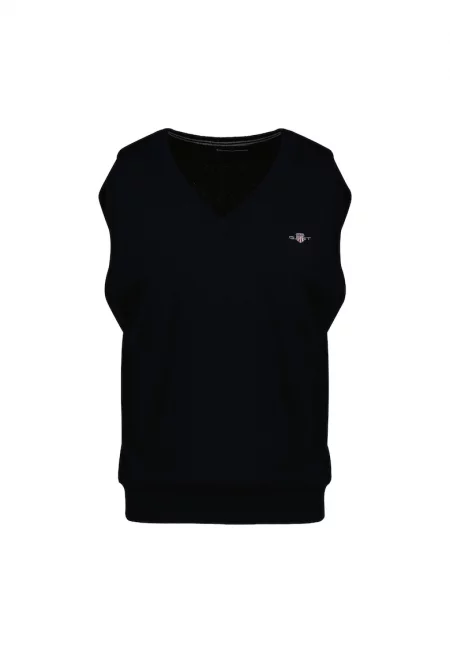 Плетен елек с шпиц - Син