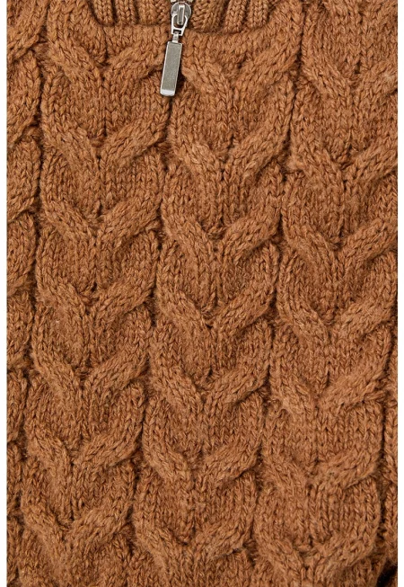 Плетен пуловер с къси ръкави