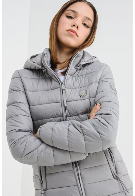 Подплатено зимно яке Akitalana - Сиво-бежов