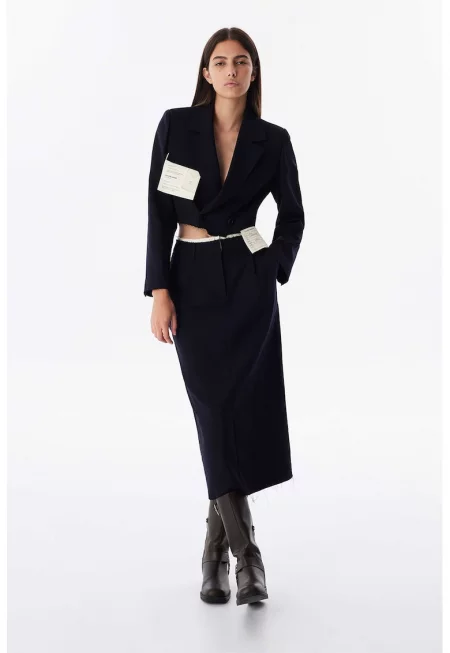 Пола с цип - Черен