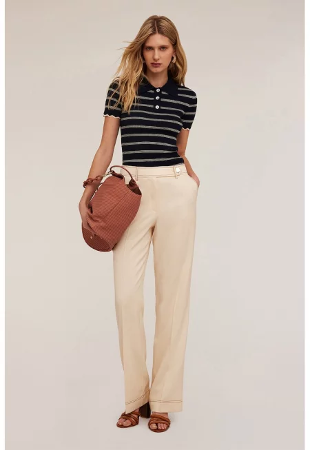 Прав официален панталон - Слонова кост