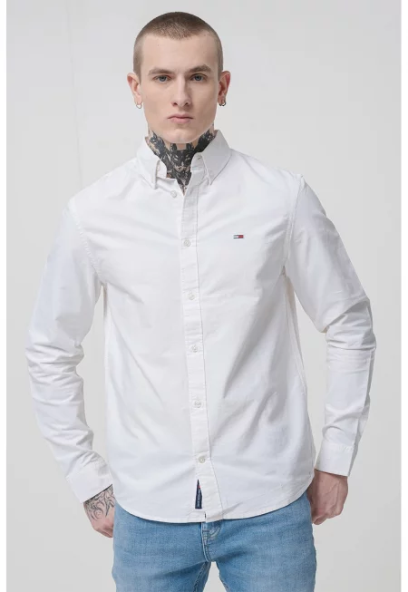 Риза Oxford със стандартна кройка - Бял