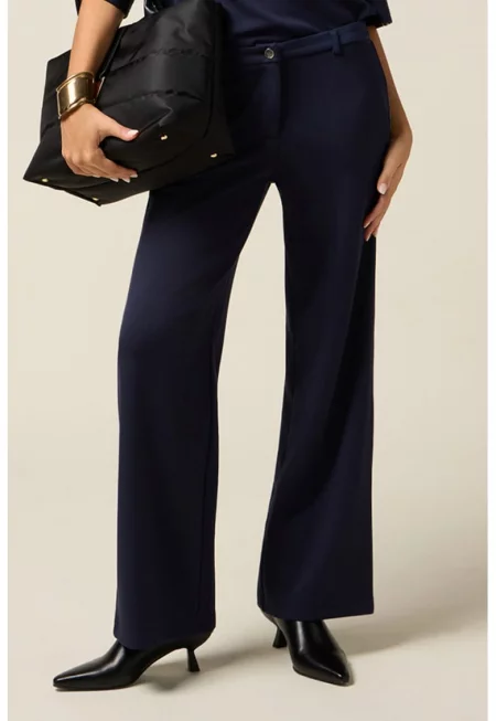 Широк панталон със странични ивици - Ултрамарин синьо