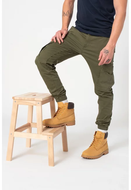 Скосен панталон карго Paul - Каки