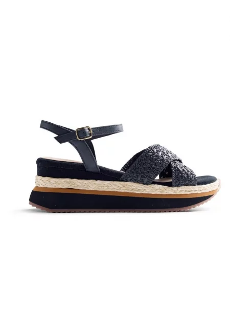 Скосени сандали Trevelin тип еспадрили - Черен