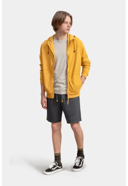 Спортен къс панталон с регулируема талия - Tъмносив