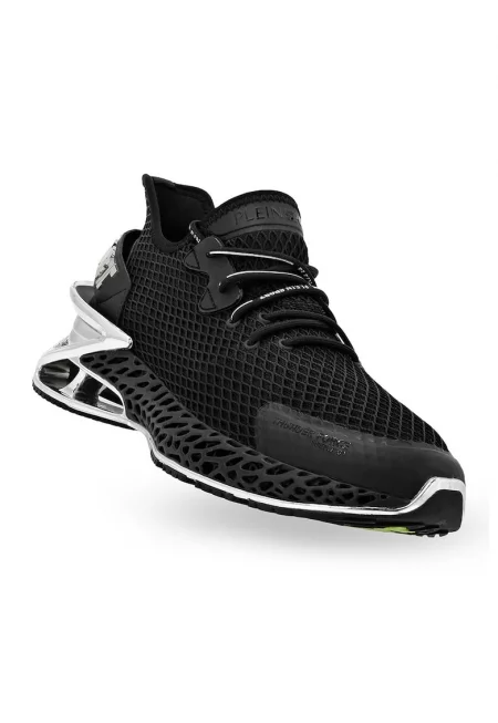 Спортни обувки с мрежа - Черен/Сребрист