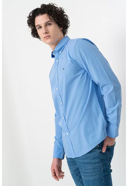 Стандартна риза на каре - Пастелносин