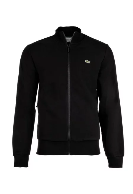 Суитшърт с джобове и цип - Черен