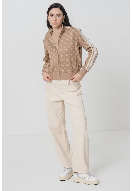 Суитшърт с цип и монограм