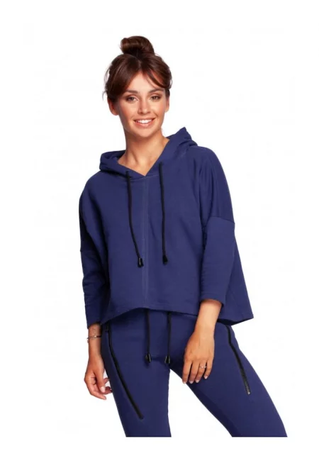 Свободен суитшърт - Екрю/Бял