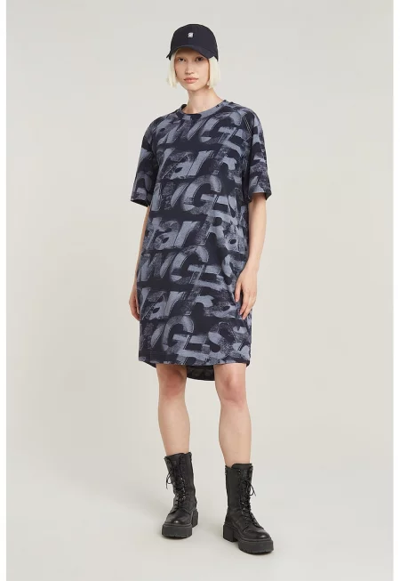 Свободна рокля-тениска - Петролно синьо