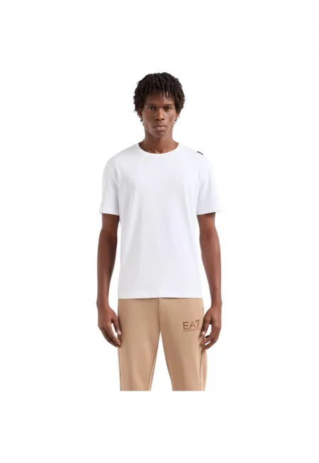 Тениска  EA7 Logo Series Back Oversize Logo - PJFFZ-6DPT06-1100 35279 - Бял/Златист