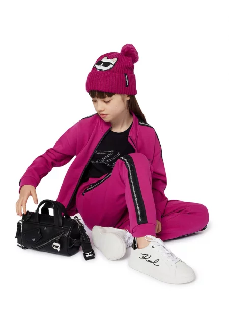 Тениска от памук и модал с овално деколте - Черен/Сребрист