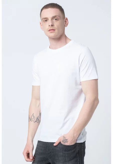 Тениски от органичен памук - 5 броя - Бял/Черен/Тъмносин