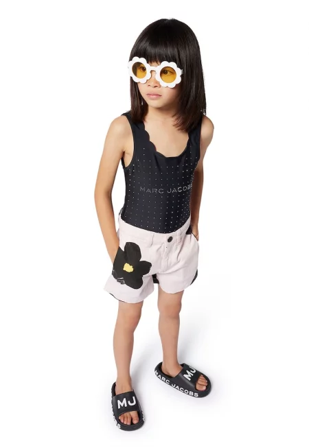 Цял бански с лого - Избеляло черно