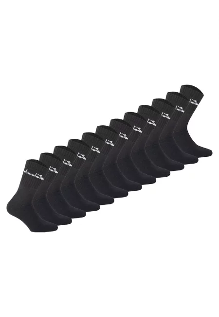 Унисекс чорапи с лого - 12 чифта - Черен